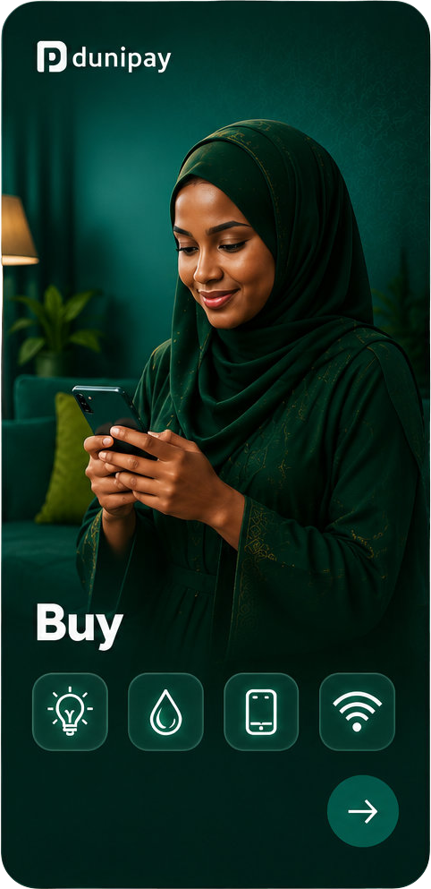 Buy airtime, electricity and data with Dunipay
